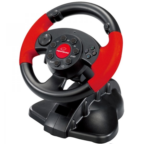 Volan gaming cu pedale, 13 butoane, vibratii, compatibil PC Playstation 2 Playstation 3, RESIGILAT - imagine 4
